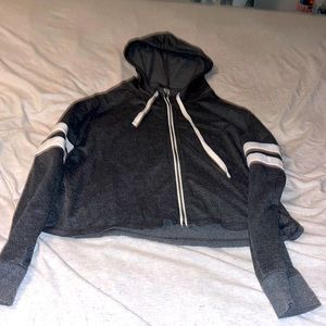 Large Aeropostale Crop Top Zip-Up Sweatshirt